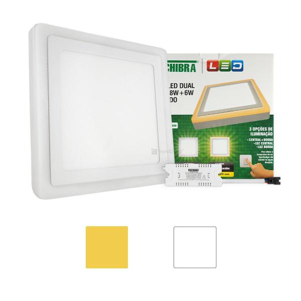 Imagem de Painel LED Taschibra Dual Color 18W/6W Quadrado Sobrepor