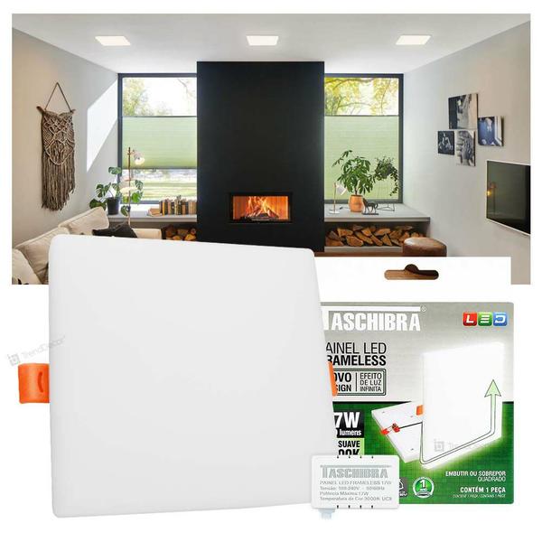 Painel LED Taschibra Frameless 17W Quadrado Embutir ou Sobrepor Imagem de Painel LED Taschibra Frameless 17W Quadrado Embutir ou Sobrepor