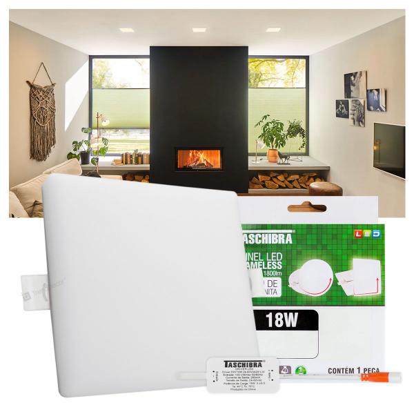 Imagem de Painel LED Taschibra Frameless 18W Quadrado Embutir