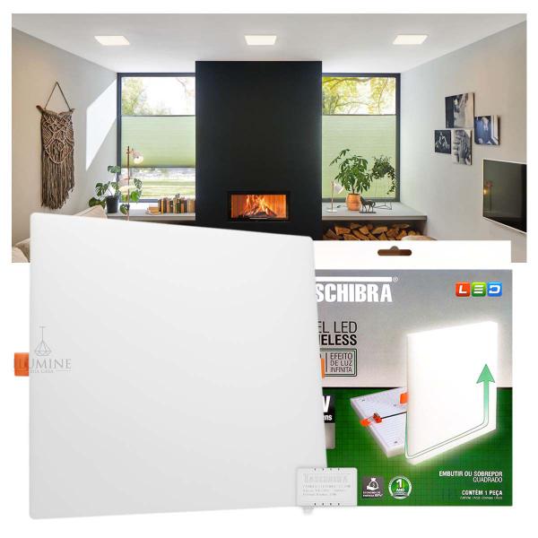 Imagem de Painel LED Taschibra Frameless 32W Quadrado Embutir ou Sobrepor