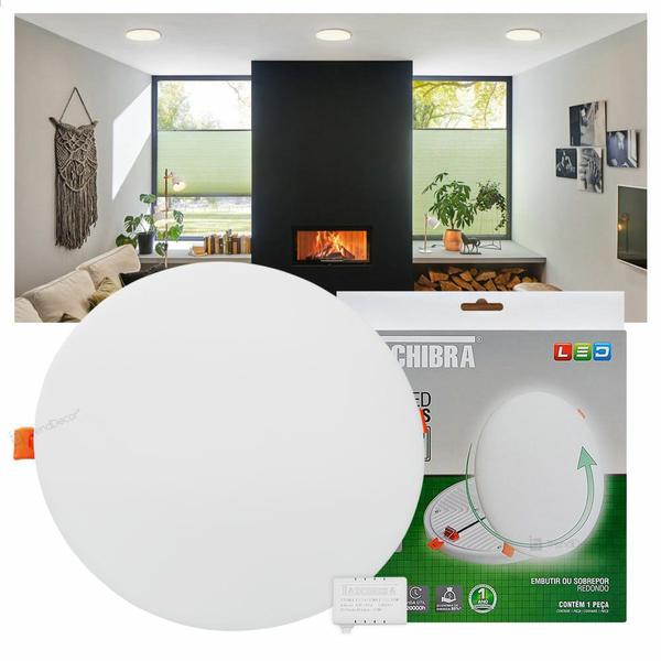 Imagem de Painel LED Taschibra Frameless 32W Redondo Embutir ou Sobrepor