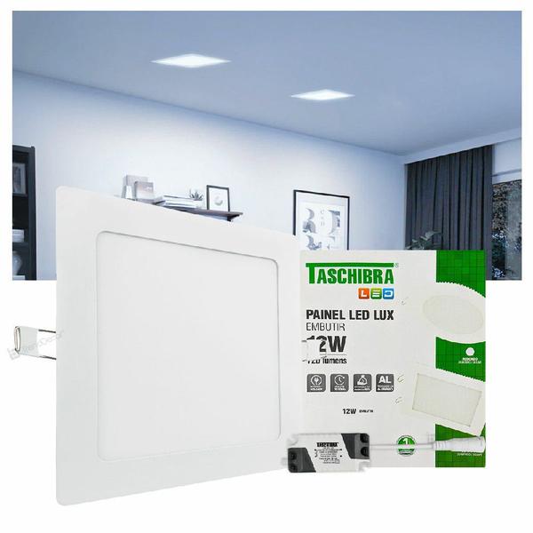 Imagem de Painel LED Taschibra LUX 12W Quadrado Embutir