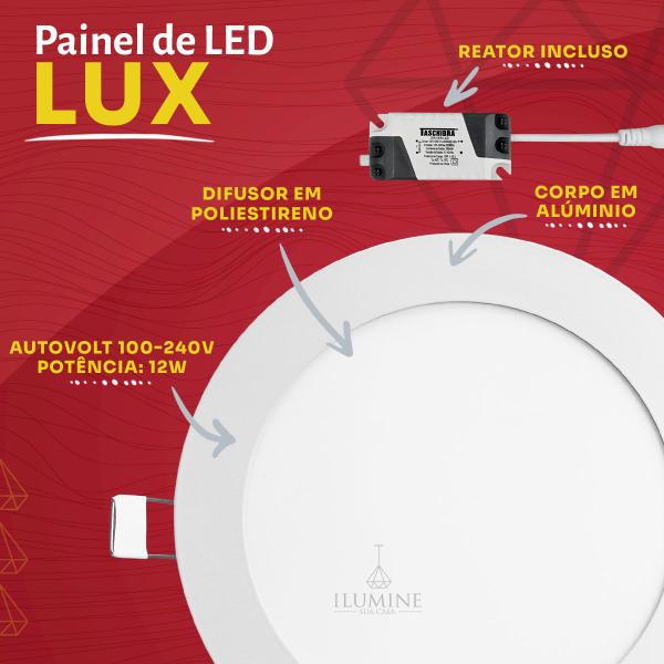 Imagem de Painel LED Taschibra Lux 12W Redondo Embutir