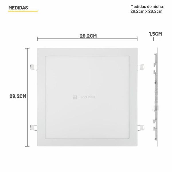 Painel LED Taschibra LUX 24W Quadrado Embutir Imagem de Painel LED Taschibra LUX 24W Quadrado Embutir