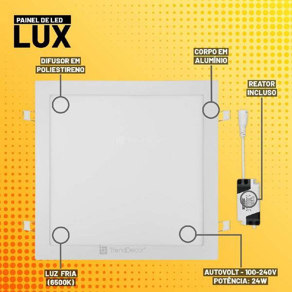 Painel LED Taschibra LUX 24W Quadrado Embutir Imagem de Painel LED Taschibra LUX 24W Quadrado Embutir
