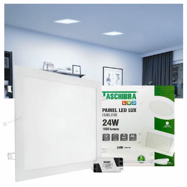 Painel LED Taschibra LUX 24W Quadrado Embutir Imagem de Painel LED Taschibra LUX 24W Quadrado Embutir