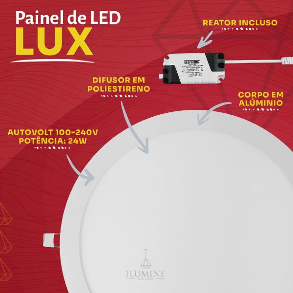 Imagem de Painel LED Taschibra LUX 24W Redondo Embutir