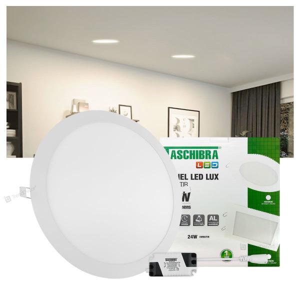 Painel LED Taschibra LUX 24W Redondo Embutir Imagem de Painel LED Taschibra LUX 24W Redondo Embutir