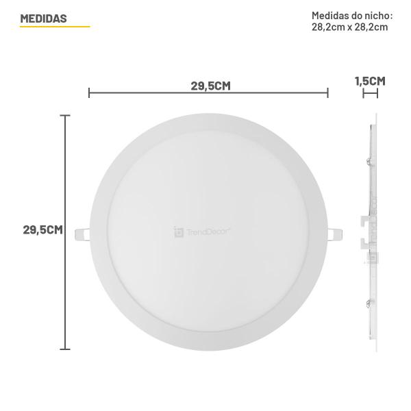 Painel LED Taschibra LUX 24W Redondo Embutir Imagem de Painel LED Taschibra LUX 24W Redondo Embutir