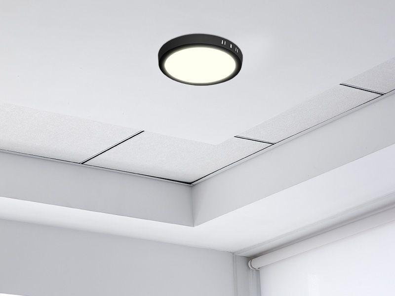 Painel LED Taschibra LUX Black 18W Redondo Sobrepor Imagem de Painel LED Taschibra LUX Black 18W Redondo Sobrepor