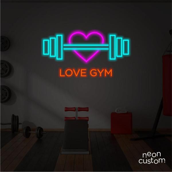 Imagem de painel letreiro led Neon Love Gym decoracao festa bar