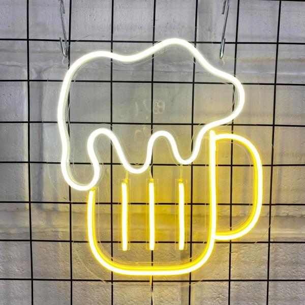 Imagem de Painel Letreiro Neon Led Caneca De Cerveja Chopp Beer Bar