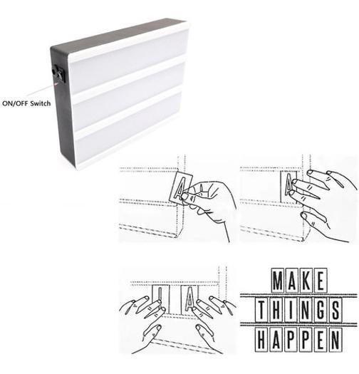 Imagem de Painel Luminária Led Cinema Light Box Letreiro 96 Caracteres