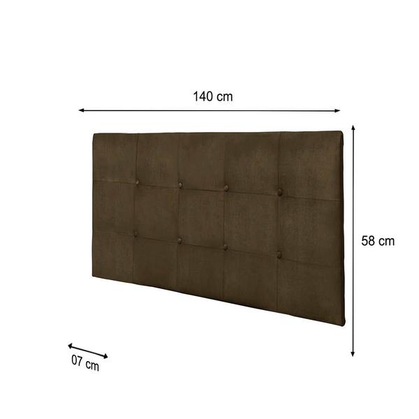 Imagem de Painel Luna Para Cama Box Casal 140 cm Suede Marrom - D'Rossi