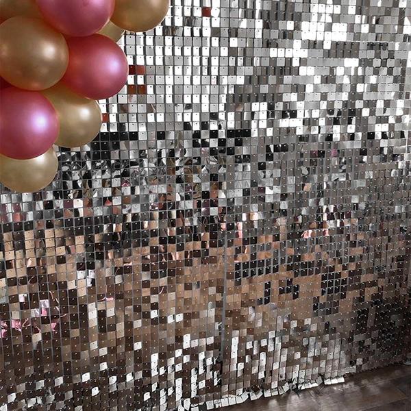 Painel Mágico Decorativo Lantejoula Shimmer Wall Prateado - Open Star Imagem de Painel Mágico Decorativo Lantejoula Shimmer Wall Prateado