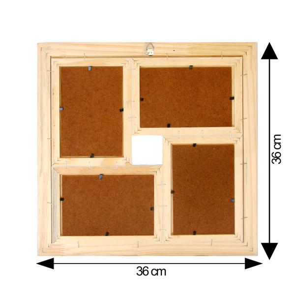 Imagem de Painel Multifotos Para 4 Fotos 10x15 A6 Moldura Preta