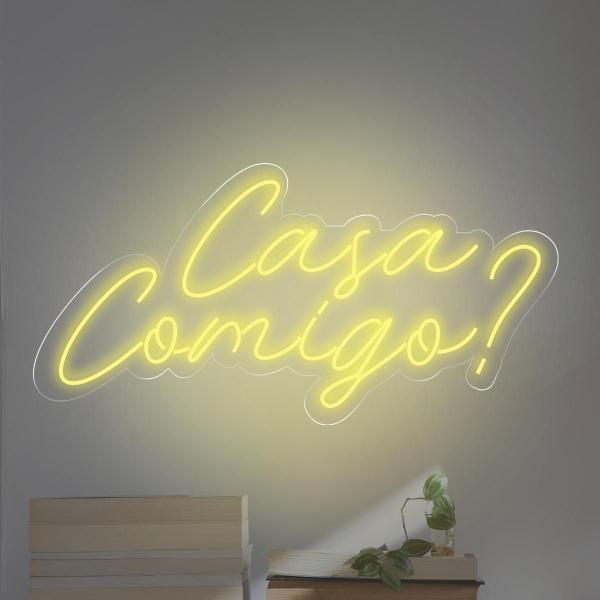 Imagem de Painel Neon Casa Comigo Casamento Instagramável Festa