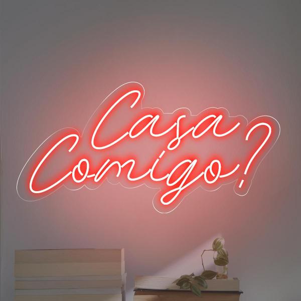 Imagem de Painel Neon Casa Comigo Casamento Instagramável Festa