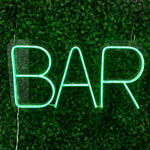 Imagem de Painel Neon Led Bar Verde Decoração Restaurante Barman