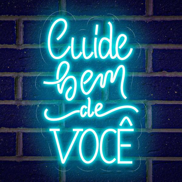 Imagem de Painel Neon Led Cuide bem de você instagramavel