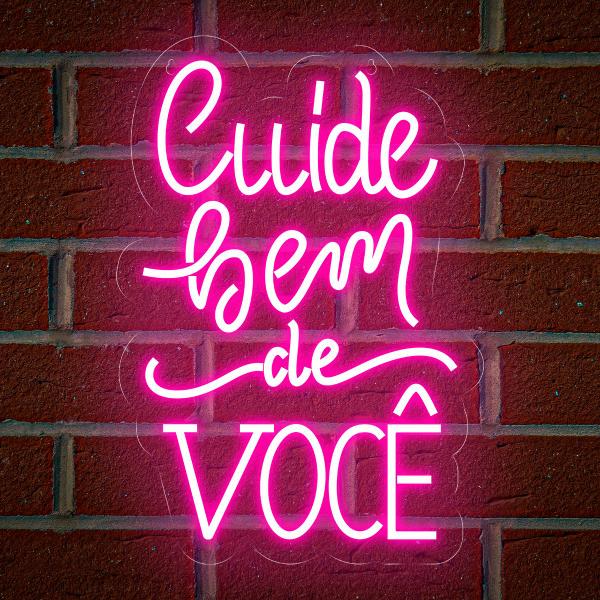 Imagem de Painel Neon Led Cuide bem de você instagramavel