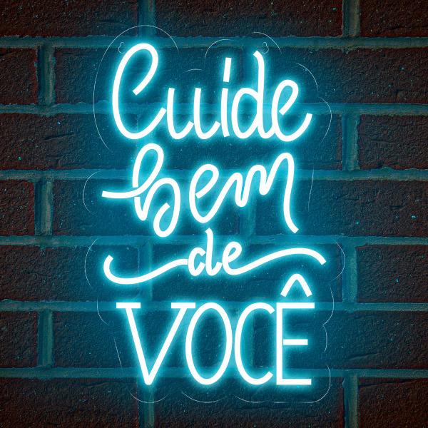 Imagem de Painel Neon Led Cuide bem de você instagramavel