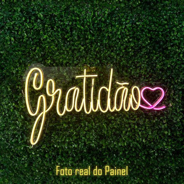 Imagem de Painel Neon Led Gratidão Coração Decorativo Luminoso