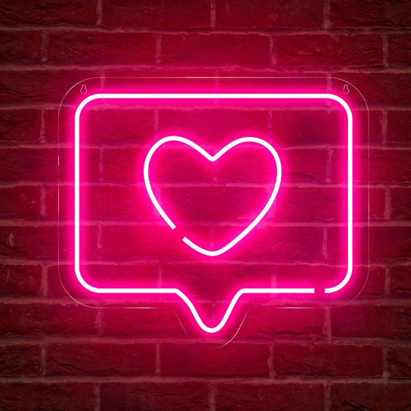 Imagem de Painel Neon Led Like Instagram iluminação rosa 30cm