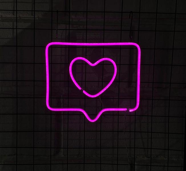 Imagem de Painel Neon Led Like Instagram iluminação rosa 30cm