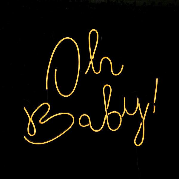 Imagem de Painel Neon Led Oh Baby Branco Com 60x50cm Em Acrilico 3mm