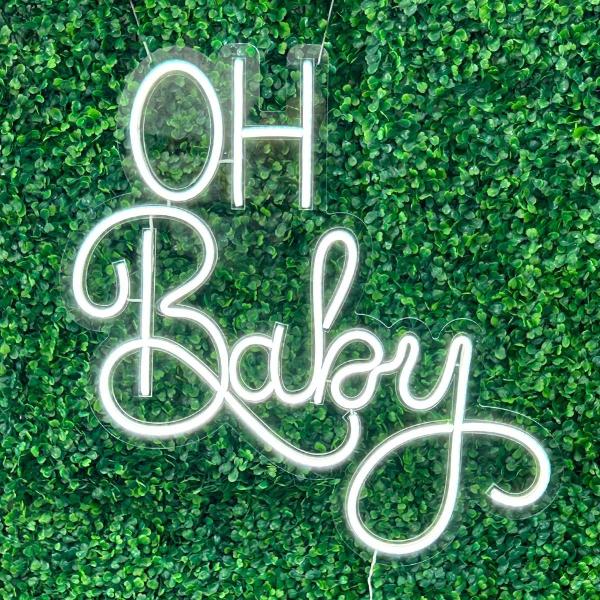 Imagem de Painel Neon Led Oh baby Festa decoração 54cm