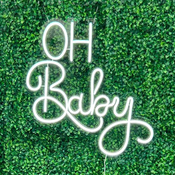 Imagem de Painel Neon Led Oh baby Festa decoração 54cm