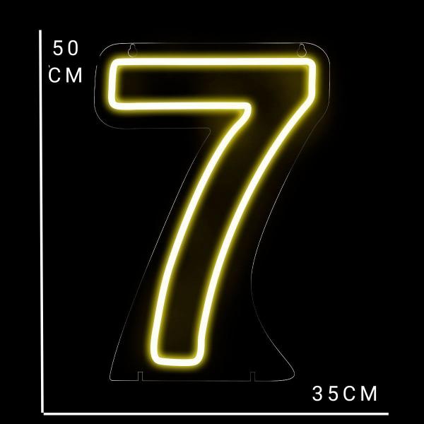 Imagem de Painel Neon Numero Sete 7 Instagram Iluminação Branco 50cm