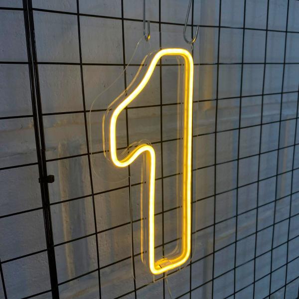 Imagem de Painel Neon Numero Um Instagram Iluminação Branco 30 Cm