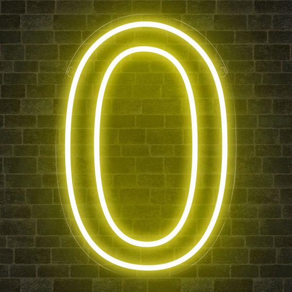 Imagem de Painel Neon Numero zero 0 Instagram Iluminação 30 Cm