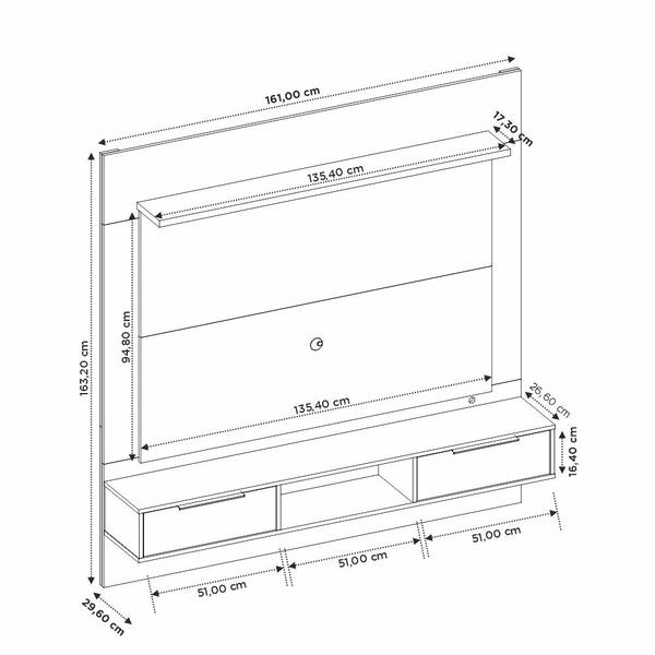 Imagem de Painel NT1280 161cm com Led para Tv Até 58 Polegadas Notável