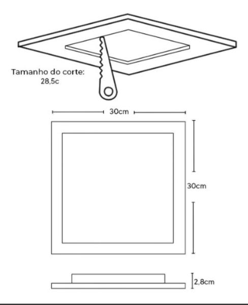 Imagem de Painel Paflon Led Quadrado Embutir Branco Neutro 25w