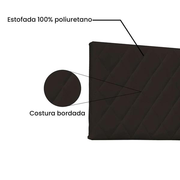 Imagem de Painel para Cama Box Casal Esmeralda Poliuretano Marrom