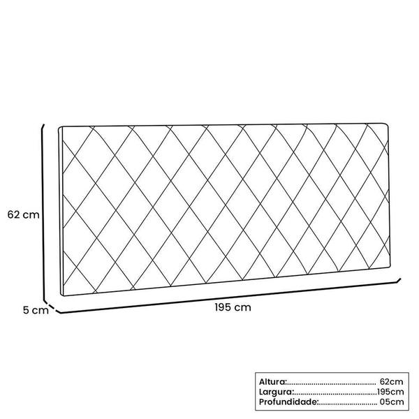 Imagem de Painel para Cama Box King Esmeralda Poliuretano Marfim