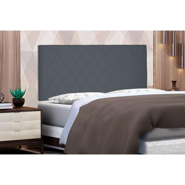 Imagem de Painel para Cama Box King Esmeralda Suede Cinza