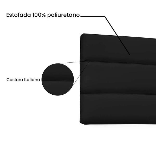 Imagem de Painel para Cama Box Solteiro La Italiana Poliuretano Preto