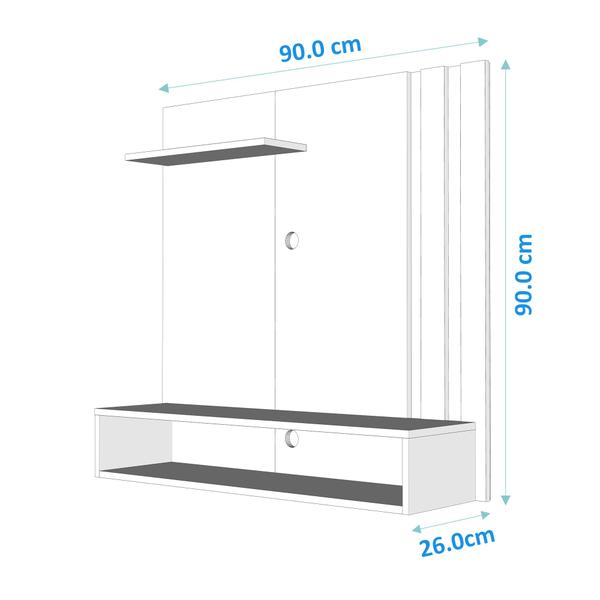 Imagem de Painel Para Sala TV 32 polegadas com 1 pratelira 1 nicho Paris- Preto 