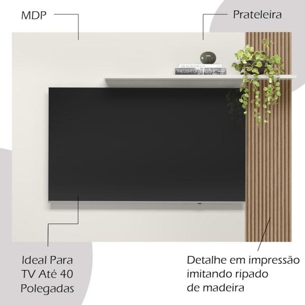 Imagem de Painel Para TV 40 Pol 120 cm 13936 Off White Madeira Dmad