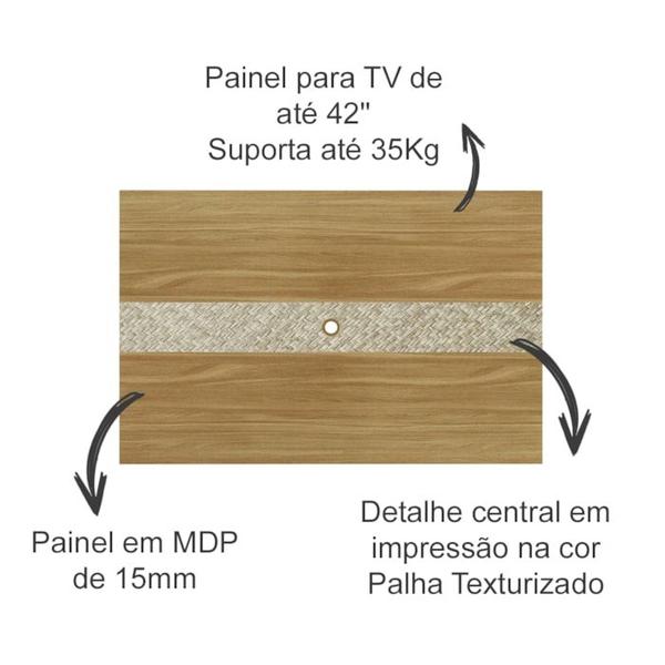 Imagem de Painel Para Tv 42 Polegadas PA2913 Natural Palha Tecno Mobili