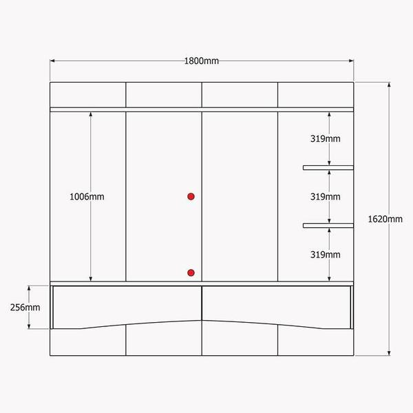 Imagem de Painel Para TV 65 Polegadas 180cm Europa Lukaliam Off White/Tauari Ripado 3D