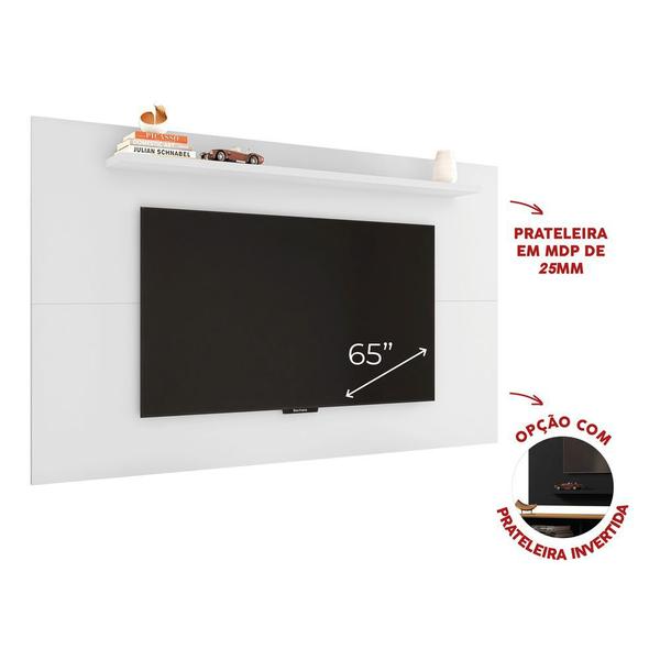 Imagem de Painel Para Tv 65 Polegadas Largura 180 Cm Altura 108 Cm Prateleira Para Sala Cor Branco