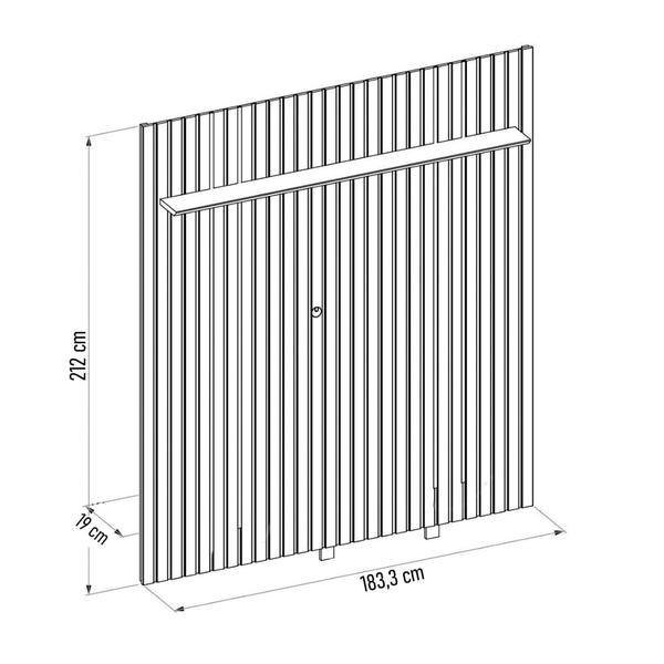 Imagem de Painel para TV 65 Polegadas Ripado 183x212cm Pratisk D04 Freijó - Mpozenato