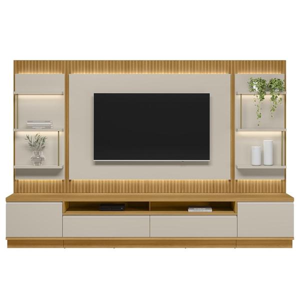 Imagem de Painel Para TV 70 Pol com Rack Bancada 297cm Real L06 Tauari/Off White - Mpozenato