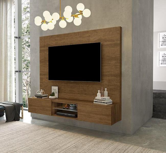 Imagem de Painel para TV 75" com Nichos Conquest Malbec - Luapa