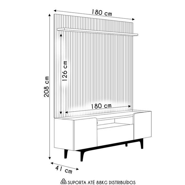 Imagem de Painel Para Tv 75 Pol Diamond E Rack Bancada Safira L06 Tauari/off White - Mpozenato